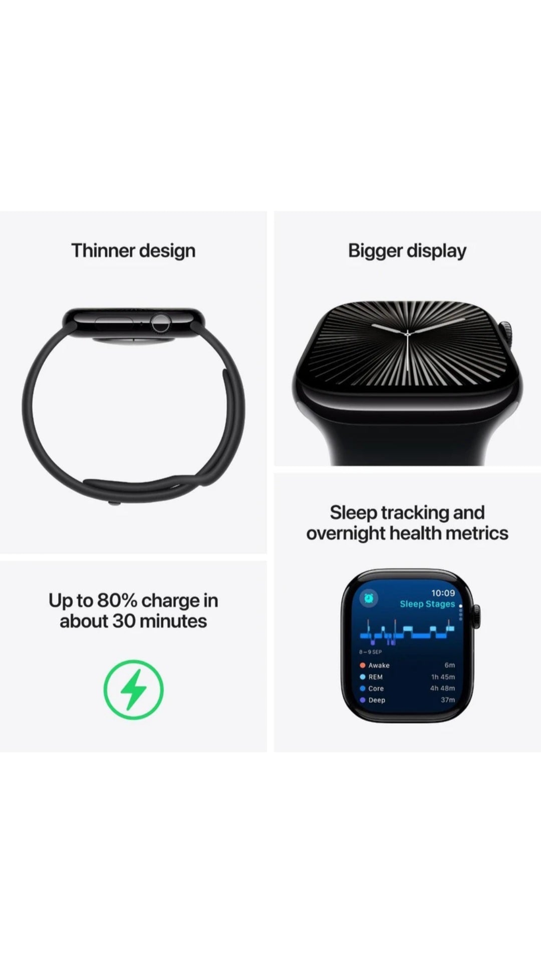 Apple Watch Series 10 GPS  42 mm silver Alminium with denim sport Band (Denim Strap Free Size)