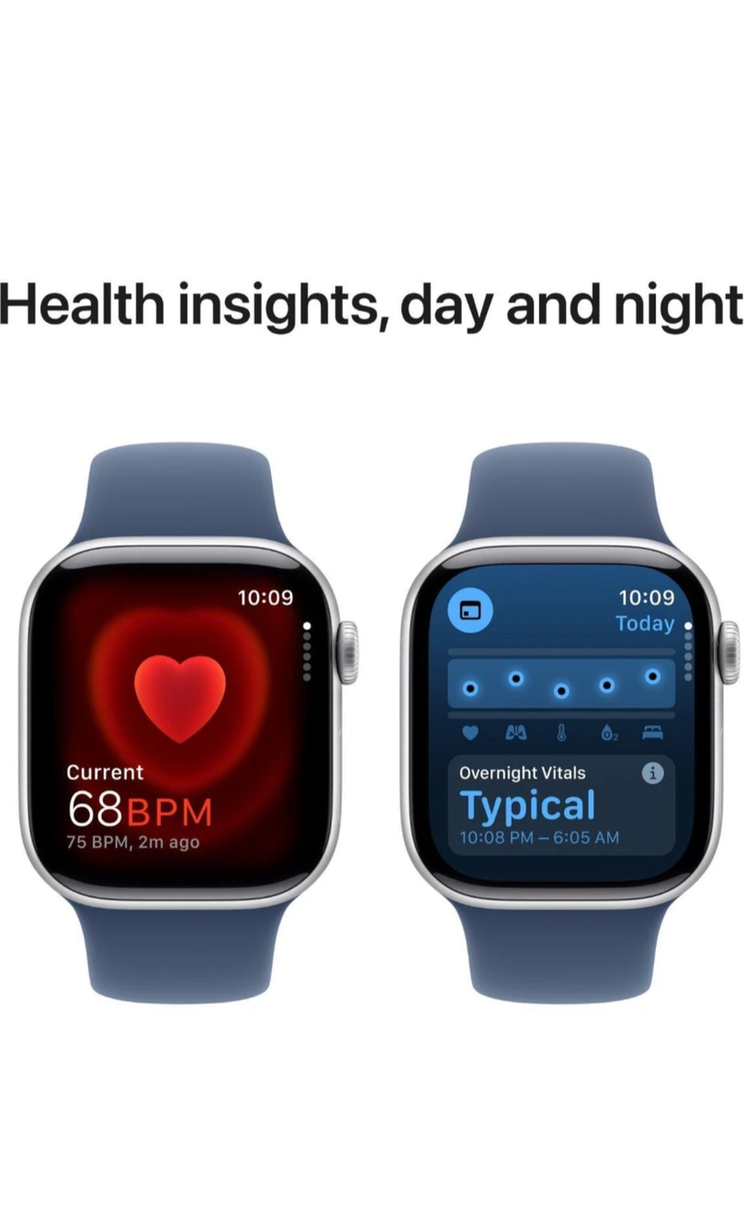 Apple Watch Series 10 GPS  42 mm silver Alminium with denim sport Band (Denim Strap Free Size)