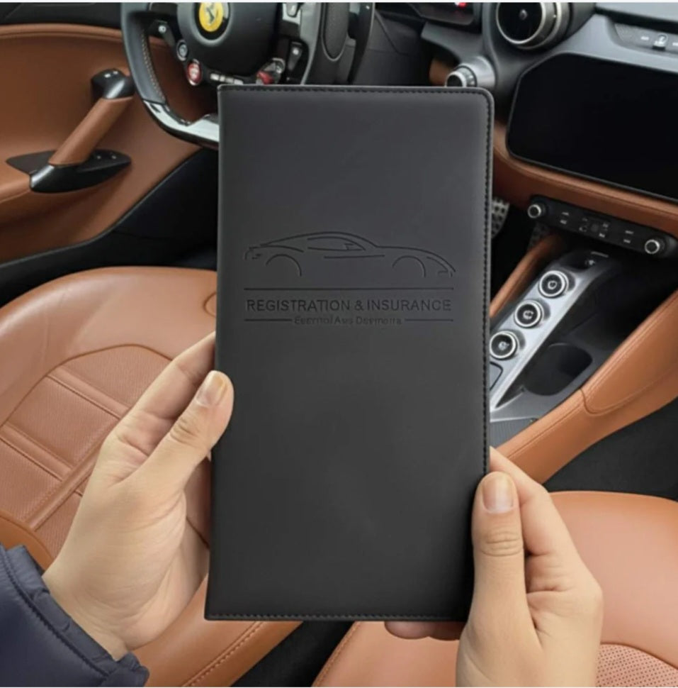Leather Unique Car Registration and Documents Holder
